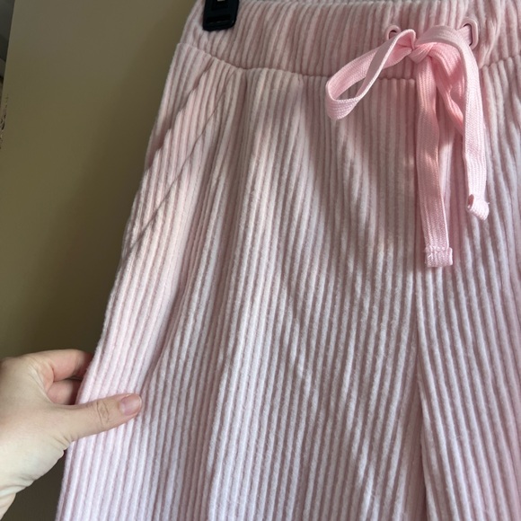 Pink Ribbed Drawstring Joggers NWT - Picture 6 of 7